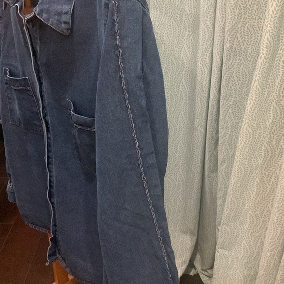 Click by Color me Cotton L/S soft denim button down - Picture 2 of 4